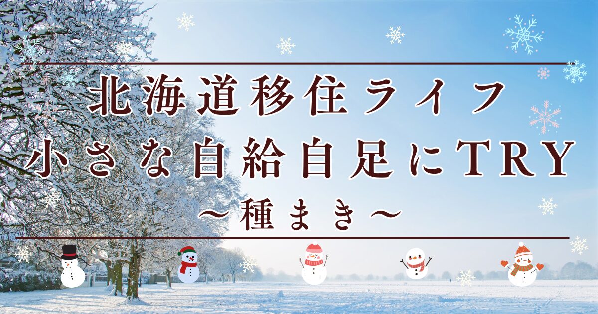 北海道移住ライフ_小さな自給自足にTry_種まき